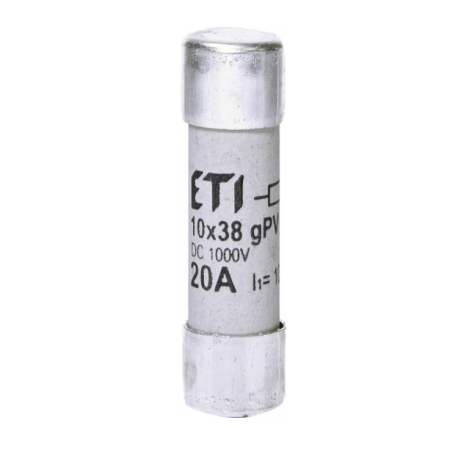 10X38 GPV 20A WKŁADKA TOPIKOWA CYLINDRYCZNA PV 1000V DC GREEN PROTECT