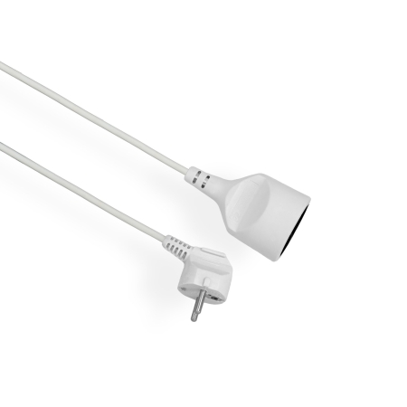 EPS-105 PRZEDŁUŻACZ PRZENOŚNY 1X Z/U OKRĄGŁY WTYCZKA KĄTOWA 5.0M (H05VV-F 3X1.0) BIAŁY