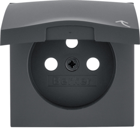 B.X MODUŁ ANTRACYT MAT PŁYTKA DO GNIAZDA 1X Z/U Z KLAPKĄ ONE PLATFORM