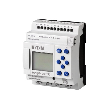 EASY-E4-UC-12RC1 STEROWNIK EASYE4 12-24VDC, 24VAC, 8DI(4AI), 4DO-R, Z WYŚW.