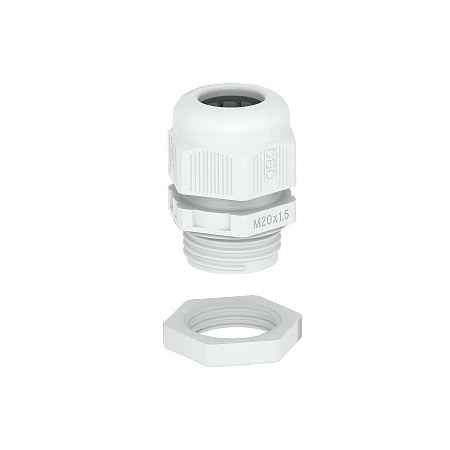 M12 DŁAWIK KABLOWY METRYCZNY IP68+ NAKRĘTKA LGR POLIAMID JASNOSZARY V-TEC