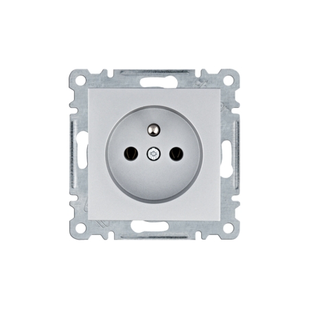 LUMINA SOUL/ INTENSE/ PASSION MODUŁ SREBRNY GNIAZDO 1X Z/U ZACISKI ŚRUBOWE 16A 250V