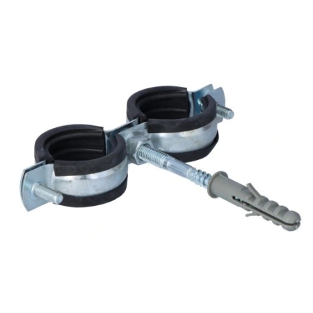 OBEJMA STALOWA PODWÓJNA Z GUMĄ KPL 1/2" ; 2 x 20-23 mm