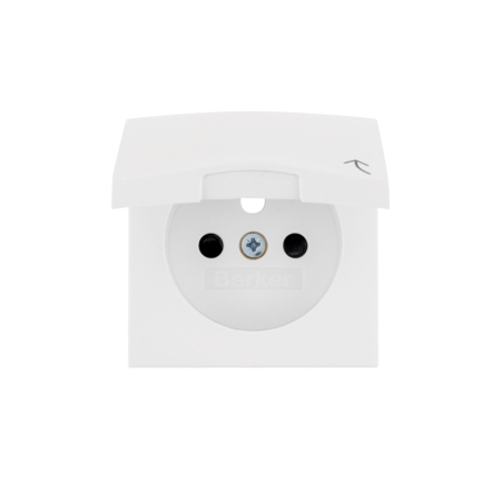 B.KWADRAT MODUŁ BIAŁY PŁYTKA DO GNIAZD 1X Z/U Z KLAPKĄ Z PRZESŁONAMI ONE PLATFORM