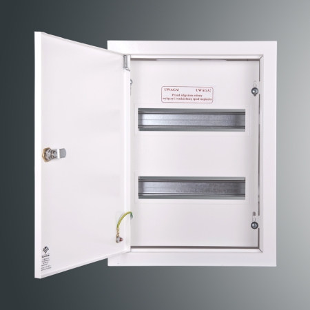 RW-2NN2X12S ROZDZIELNIA METALOWA PT 24M 2X 12M N+PE IP30 390X285X130 DRZWI PEŁNE BIAŁY