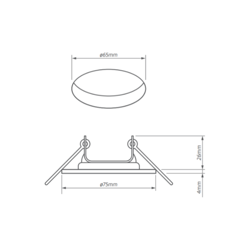 OMEGA-S C/M CHROM MAT OPRAWA SUFITOWA PT KWADRAT STAŁA GU5.3 IP20 ALUMINIUM