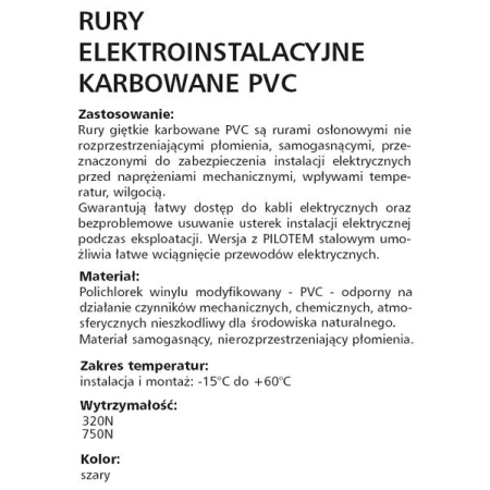 RKLS 20-50 SZARY RURA KARBOWANA PESZEL PVC FI20/16 320N