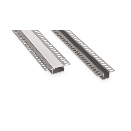 PROFIL LED GK WPUSZCZANY ALUMINIUM ANODOWANE SREBRNY 2020+ KLOSZ MLECZNY+ 2 ZAŚLEPKI Z OTWOREM GK-24