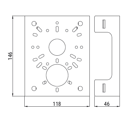 US H-D-2 UCHWYT SŁUPOWY  DO KAMER UNIWERSALNY DO MONTAŻU 2 KAMER