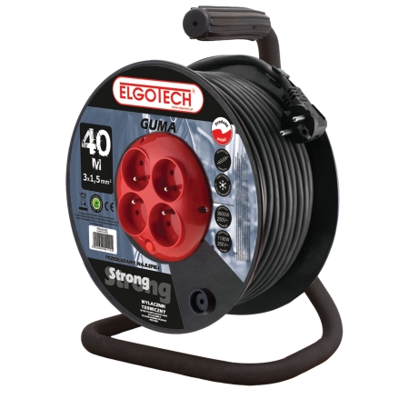 PZB-40 PRZEDŁUŻACZ BĘBNOWY 4X Z/U OKRĄGŁY KĄTOWA 40M (H05RR-F 3X1.5)+ TERMIK