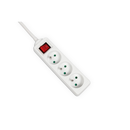 P450-16A-W PRZEDŁUŻACZ LISTWOWY 4X Z/U OKRĄGŁY WTYCZKA KĄTOWA 5.0M (H05VV-F 3X1.5) BIAŁY + WYŁĄCZNIK