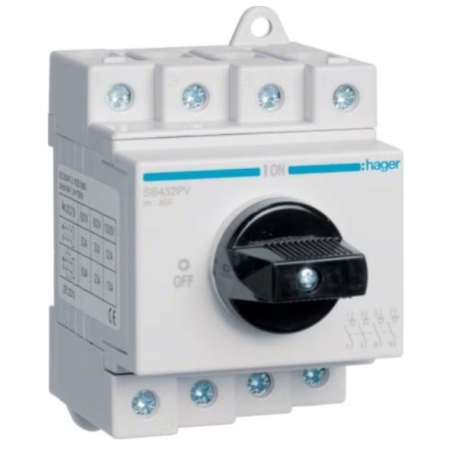 SB432PV ROZŁĄCZNIK IZOLACYJNY DO SYSTEMÓW FOTOWOLTAICZNYCH 32A 4P 3.5M 1000V DC