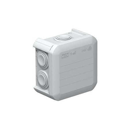 T 40 PUSZKA INSTALACYJNA NT 90X90X52 POKRYWA PEŁNA IP55 IK07 JASNOSZARY T-SERIA