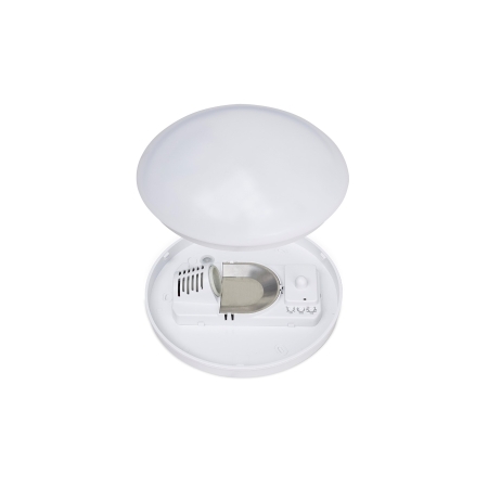 WL-E27S BIAŁY OPRAWA PLAFON OKRĄGŁY 1X E27 230V/ 25W 230V FI275 IP44 TWORZYWO PMMA CZUJNIK RUCHU HF