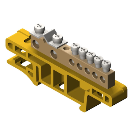 LZ-7/N LISTWA ZACISKOWA 7-TOROWA ŻÓŁTA NA TH35