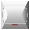 ŁĄCZNIK SERYJNY PODŚWIETLANY ZACISKI ŚRUBOWE 10AX 250V SERIA AKCENT KOLOR BIAŁY