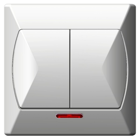 ŁĄCZNIK SERYJNY PODŚWIETLANY ZACISKI ŚRUBOWE 10AX 250V SERIA AKCENT KOLOR BIAŁY