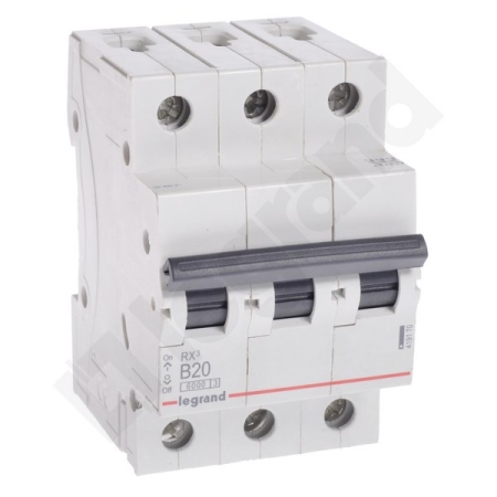 RX3 WYŁĄCZNIK NADPRĄDOWY B 20A 3P 3M 6KA