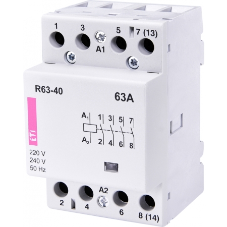 R 63-40 STYCZNIK MODUŁOWY 63A 4P 4Z 3M 230V AC ETICON
