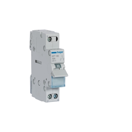 SFT140 PRZEŁĄCZNIK ZASILANIA 40A 1P I-0-II SIEĆ- AGREGAT 1M 230V AC PRZYŁĄCZE GÓRNE
