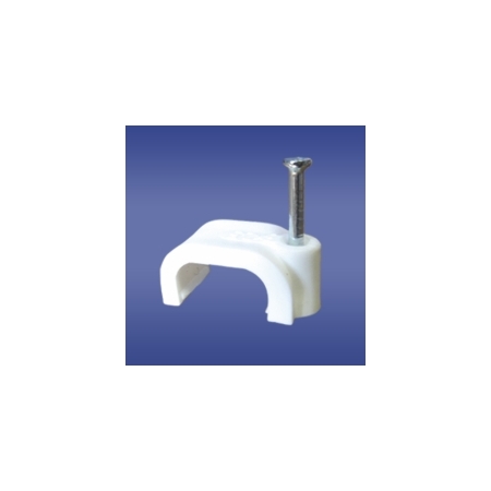 FLOP-10/6/100 UCHWYT KABLOWY Z GWOŹDZIEM PŁASKI BIAŁY (YDYP 3X1.5