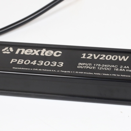 NEXTEC ZASILACZ LED 200W 16.6A 175-240V AC / 12V DC IP67 LLG