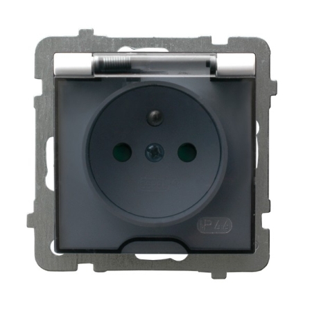 AS MODUŁ BIAŁY GNIAZDO 1X Z/U Z KLAPKĄ BIAŁĄ IP44 ZACISKI ŚRUBOWE 16A 250V