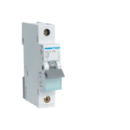 MCN116E WYŁĄCZNIK NADPRĄDOWY C 16A 1P 1M 6KA