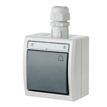 AQUANT 2K SZARY PRZYCISK NT "DZWONEK" IP65 ZACISKI ŚRUBOWE 10AX 250V