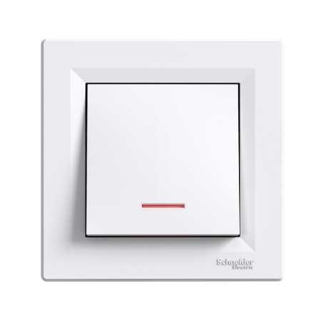 Schneider Electric Asfora, łącznik 1-biegunowy, z podświetleniem, biały, EPH1400121
