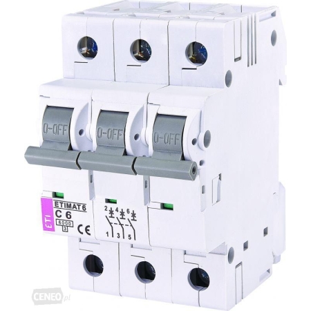 ETIMAT 6 WYŁĄCZNIK NADPRĄDOWY C 6A 3P 3M 6KA