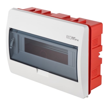 ELEGANT ROZDZIELNIA PLASTIKOWA PT 12M 1X 12M N+PE IP40 IK05 303X214X104 DRZWI DYMNE BIAŁY 0621-10