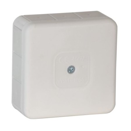 VP-31 PUSZKA INSTALACYJNA NT 85X85X37 IP55 IK07 PUSTA 12-WLOTOWA DŁAWIKI GUMOWE BIAŁY