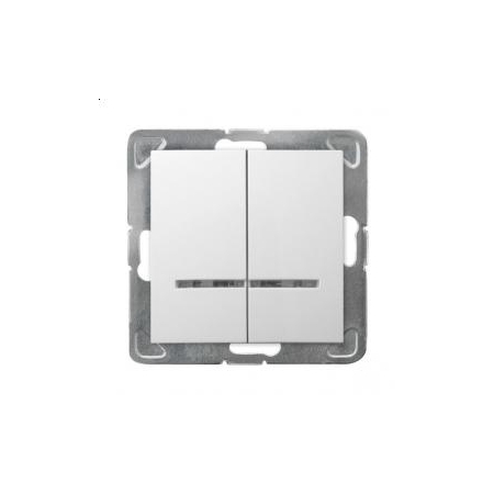 IMPRESJA MODUŁ BIAŁY ŁĄCZNIK SERYJNY PODŚWIETLANY POMARAŃCZOWY ZACISKI SPRĘŻYNOWE 16AX 250V