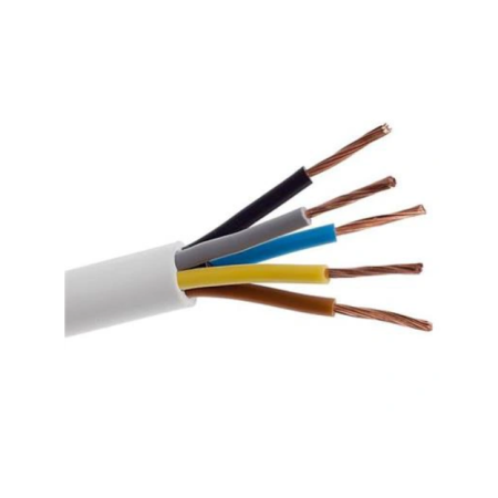 H05VV-F OWY 5X 1.5 ŻO BIAŁY PRZEWÓD OKRĄGŁY 300/500V KL.5 DO ODBIORNIKÓW RUCHOMYCH