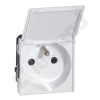 M45 BIAŁY GNIAZDO 2M 1X Z/U PROSTE Z KLAPKĄ ZACISKI SPRĘŻYNOWE 16A 250V