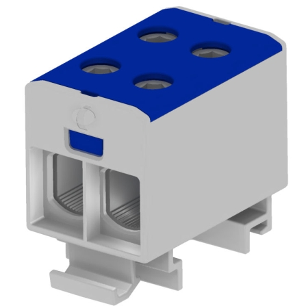 ZŁĄCZKA SZYNOWA PRZELOTOWA 2X AL/CU 1.5-50.0MM2 1000V AC/ 1500V DC ZACISK UNIWERSALNY NIEBIESKI