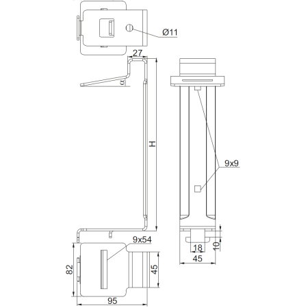UPGC10NMC UCHWYT PANELA GÓRNY