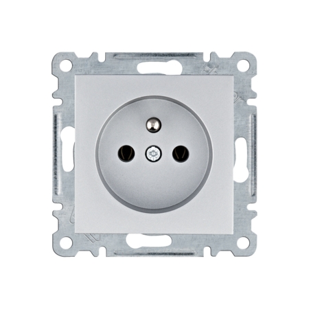 LUMINA SOUL/ INTENSE/ PASSION MODUŁ SREBRNY GNIAZDO 1X Z/U ZACISKI ŚRUBOWE 16A 250V