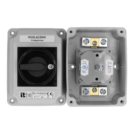 ŁK16R-3.8368\OB2 16A L-0-P 3P ŁĄCZNIK KRZYWKOWY 16A 3P OB IP65 NAPĘD CZARNY