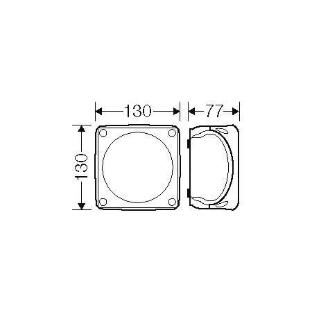 DK 0600 B PUSZKA INSTALACYJNA NT 130X130X77 Z DŁAWICAMI MEMBRANOWYMI BEZ ZACISKÓW IP66 CZARNY