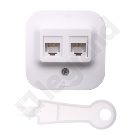 FORIX BIAŁY GNIAZDO NT KOMPUTEROWE 2X UAE 8 CAT.5E UTP PŁASKIE