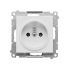SIMON 55 MODUŁ JASNOSZARY MAT GNIAZDO 1X Z/U Z PRZESŁONAMI ZACISKI SPRĘŻYNOWE16A 250V