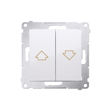 SIMON 54 MODUŁ BIAŁY PRZYCISK ŻALUZJOWY BLOKADA ELEKTRYCZNA "STRZAŁKA" ZACISKI SPRĘŻYNOWE 10A 250V