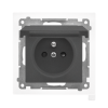 SIMON 55 MODUŁ GRAFITOWY MAT GNIAZDO 1X Z/U Z KLAPKĄ IP44 ZACISKI SPRĘŻYNOWE 16A 250V