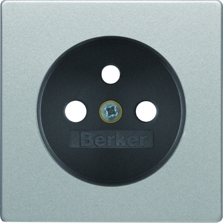 Q.X MODUŁ ALUMINIUM AKSAMIT PŁYTKA DO GNIAZD 1X Z/U Z PRZSŁONAMI