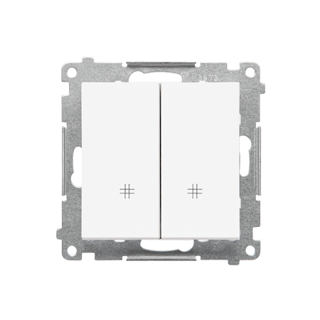 SIMON 55 MODUŁ BIAŁY MAT ŁĄCZNIK KRZYŻOWY 2X ZACISKI SPRĘŻYNOWE 10AX 250V