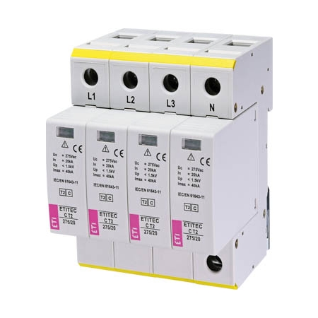 ETITEC C T2 275/20 4+0 OGRANICZNIK PRZEPIĘĆ T2 C 4P 4M 20/40KA 1.5KV TNS