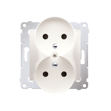 GNIAZDO 2X Z/U Z PRZESŁONAMI ZACISKI ŚRUBOWE 16A 250V