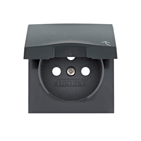 B.X MODUŁ ANTRACYT MAT PŁYTKA DO GNIAZDA 1X Z/U Z KLAPKĄ ONE PLATFORM